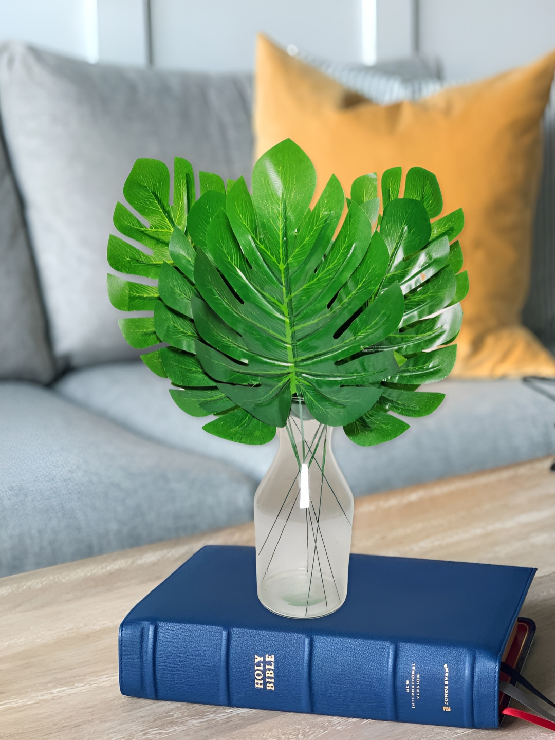 ARTSY Green 10 Pieces Monstera Deliciosa Artificial Flowers