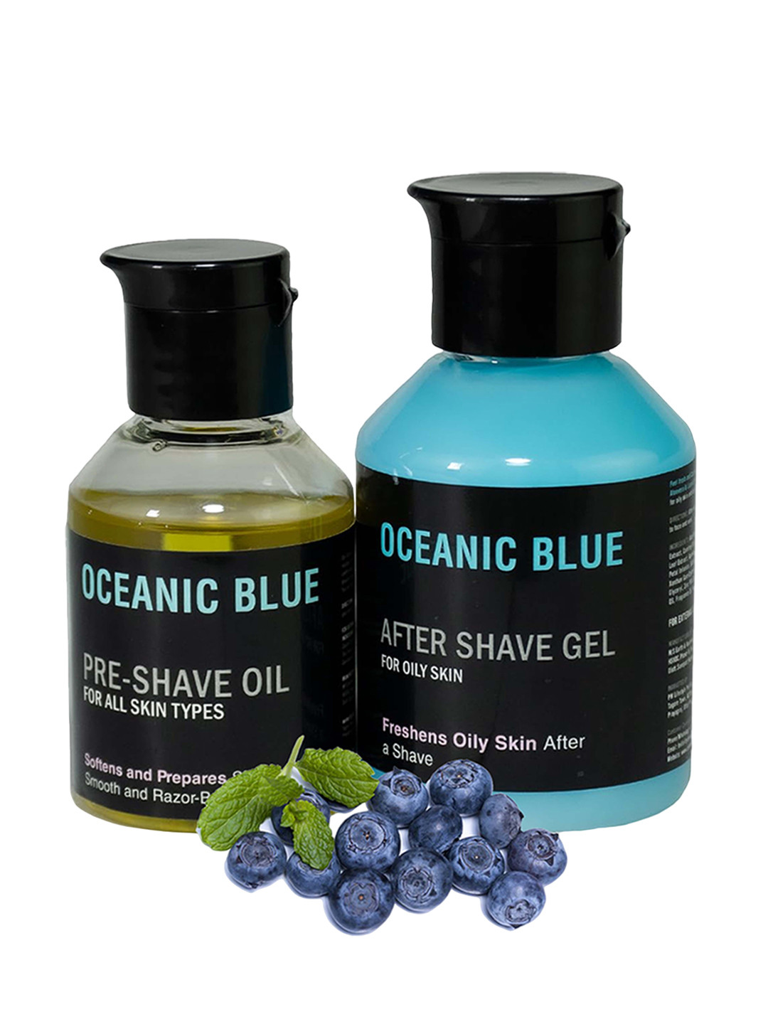 PINK WOOLF Set Of 2 Oceanic Blue Pre Shave Oil & After Shave Gel-50ml Each