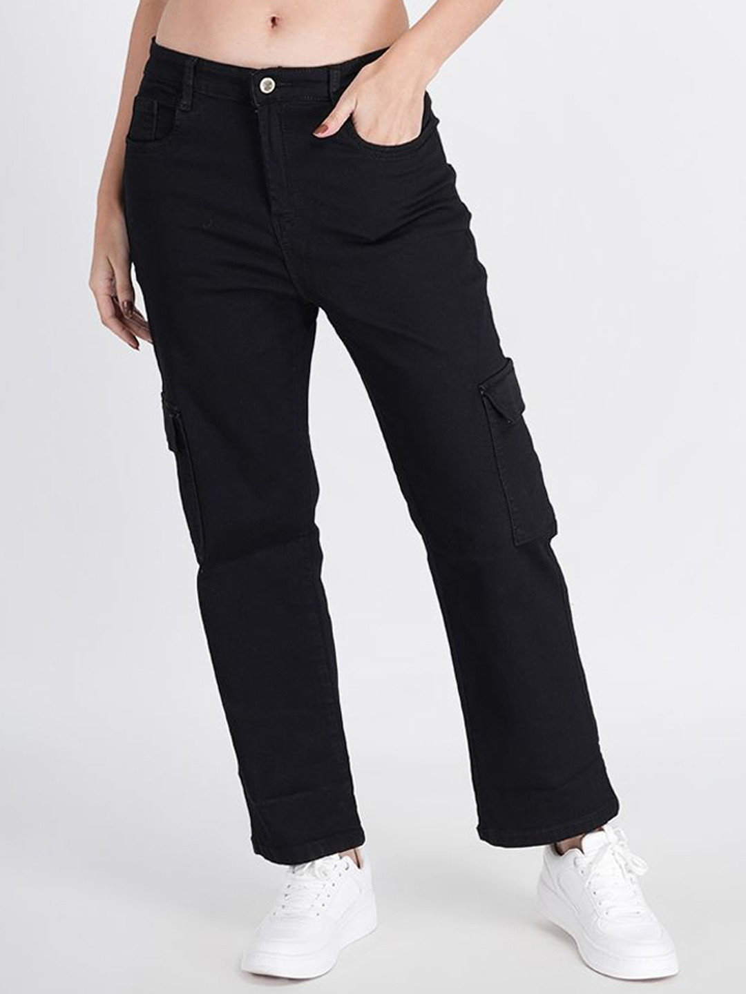 MM-21 Women Loose Wide Leg Stretchable Jeans