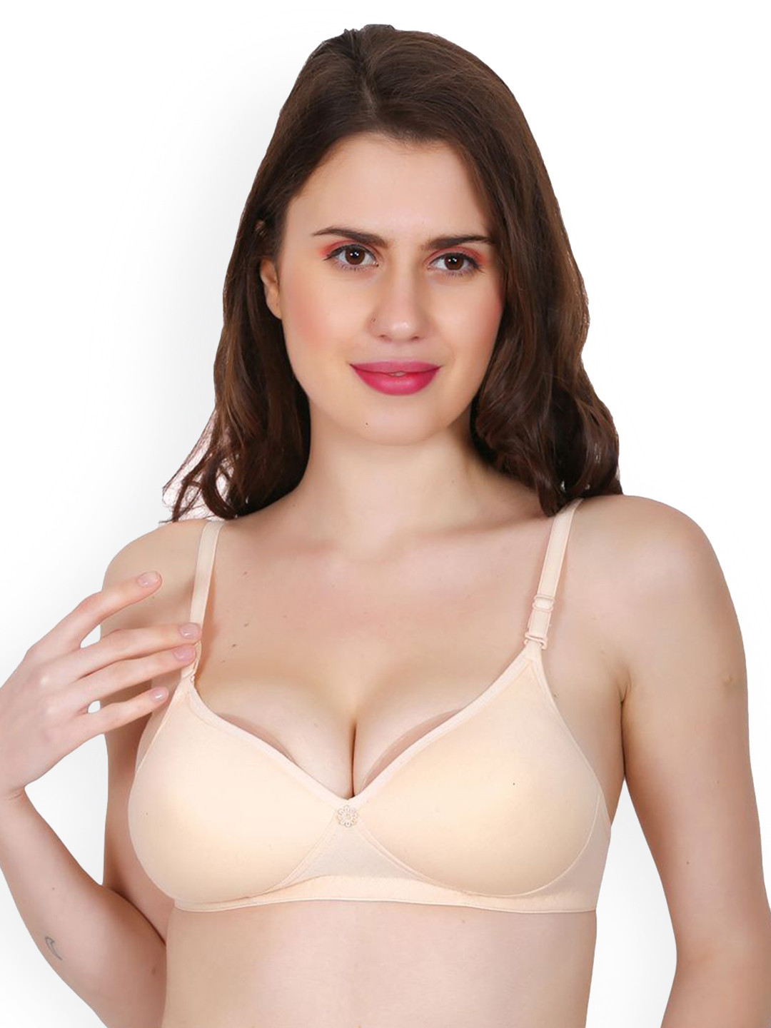 chia fashions Padded Cotton Lingerie SetCF-BEIGE-NP-30