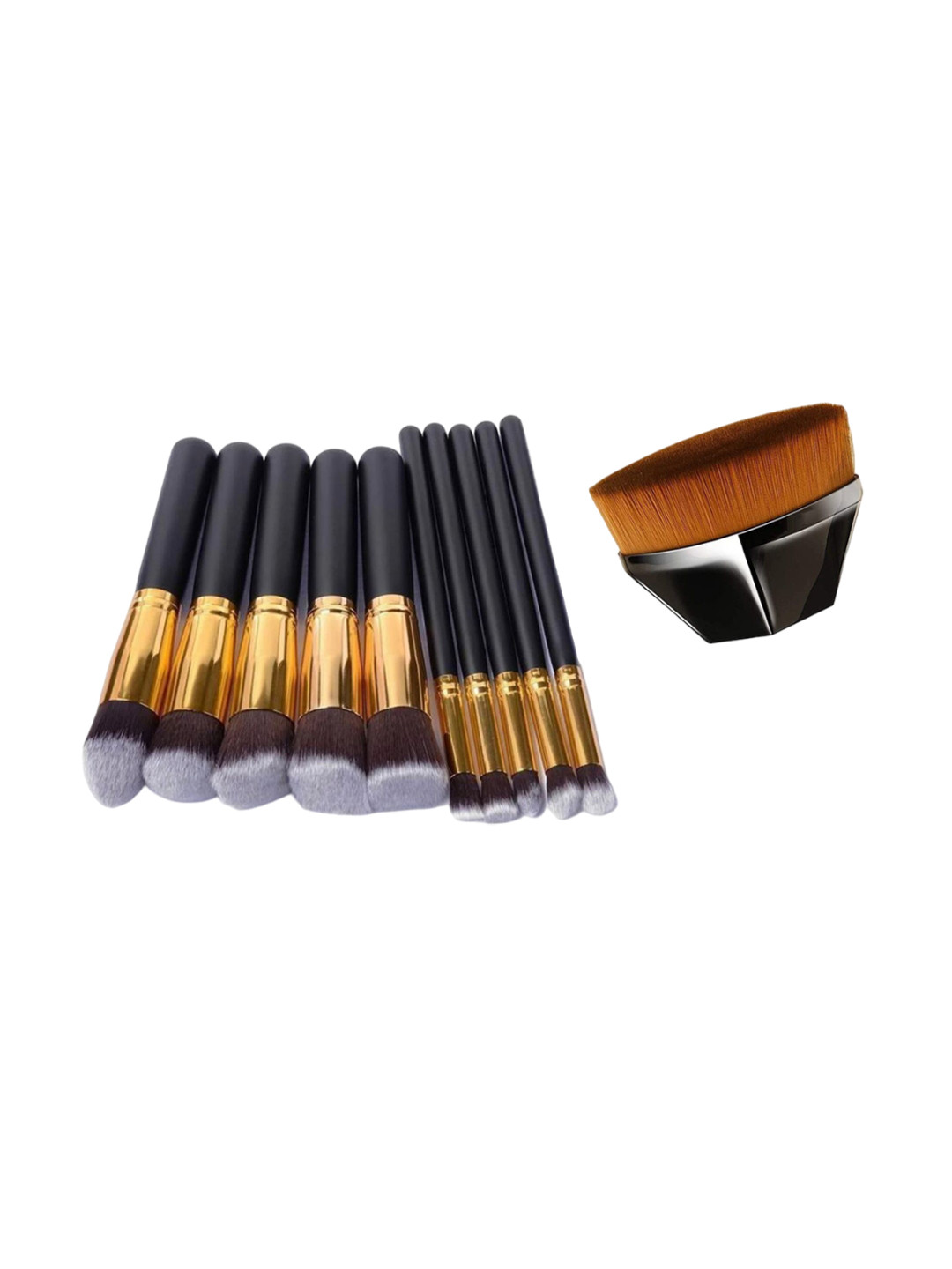zemglam Set Of 11 Makeup Brushes Kit With Foundation Blush Brush