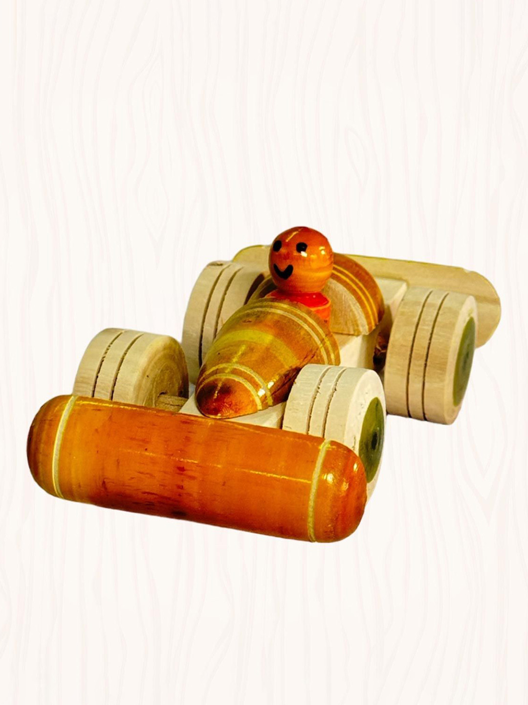 LITTLE GINNIE Kids Wooden Toy Racing Car