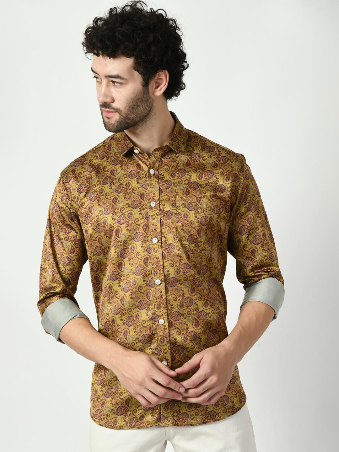 PEBCO Men Classic Slim Fit Opaque Printed Casual Shirt