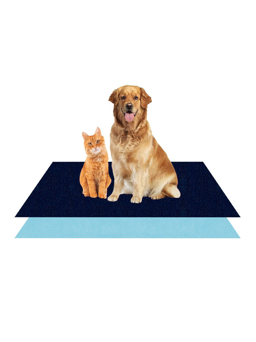 AMORITE Dark Blue and Sea Blue Waterproof Washable Pet mat For Dogs and Cats