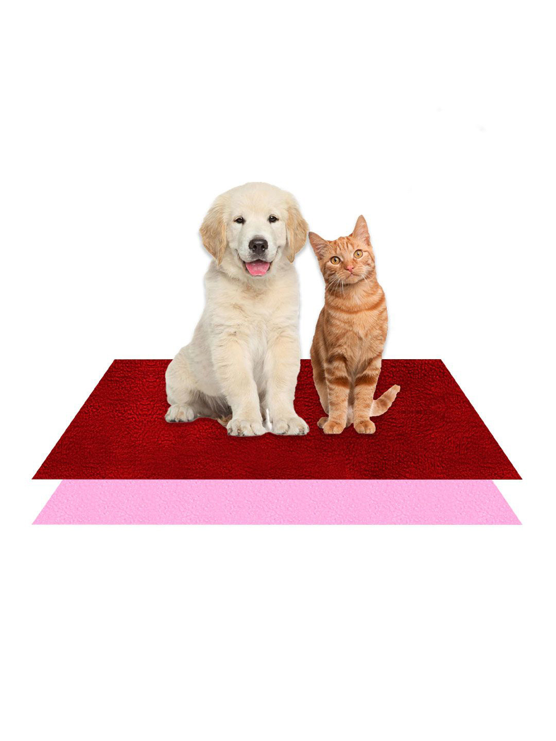 AMORITE Maroon and Pink Waterproof Washable Pet mat For Dogs and Cats