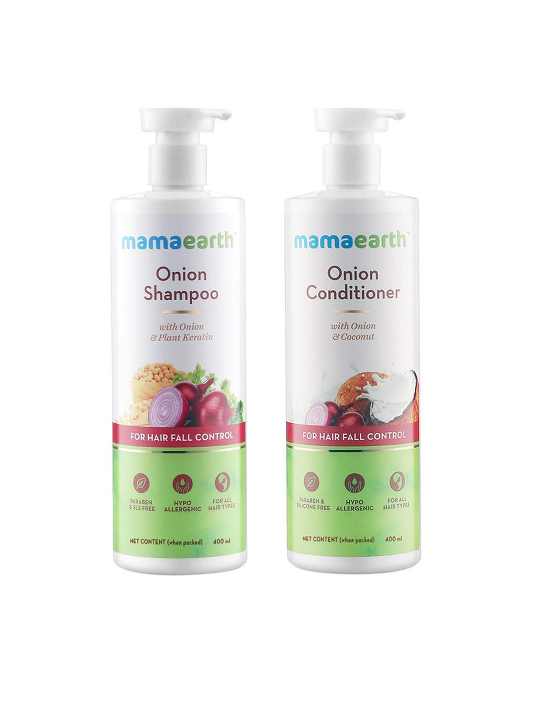 Mamaearth Set Of Hair Fall Control Onion Shampoo & Conditioner - 400ml Each
