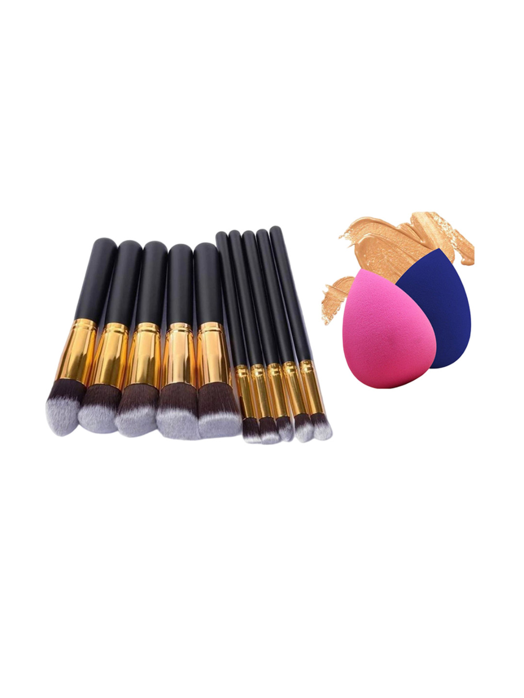 zemglam Set Of 12 Makeup Brushes With Beauty Blender