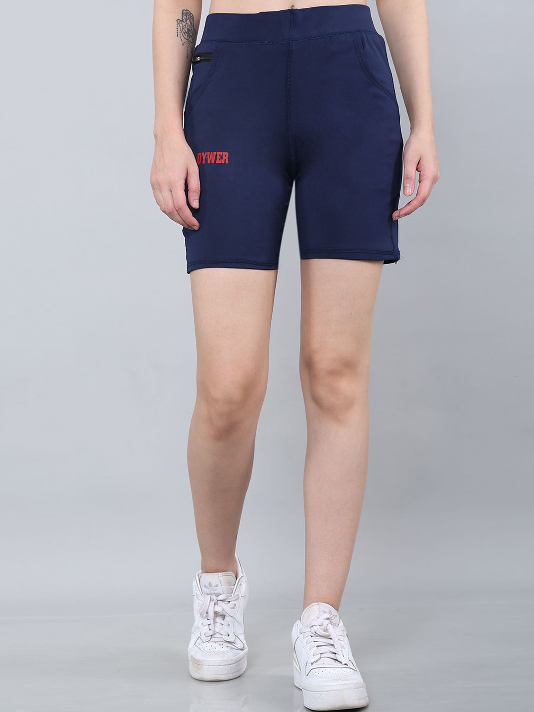 DYWER Women Slim Fit Training or Gym Above Knee Shorts