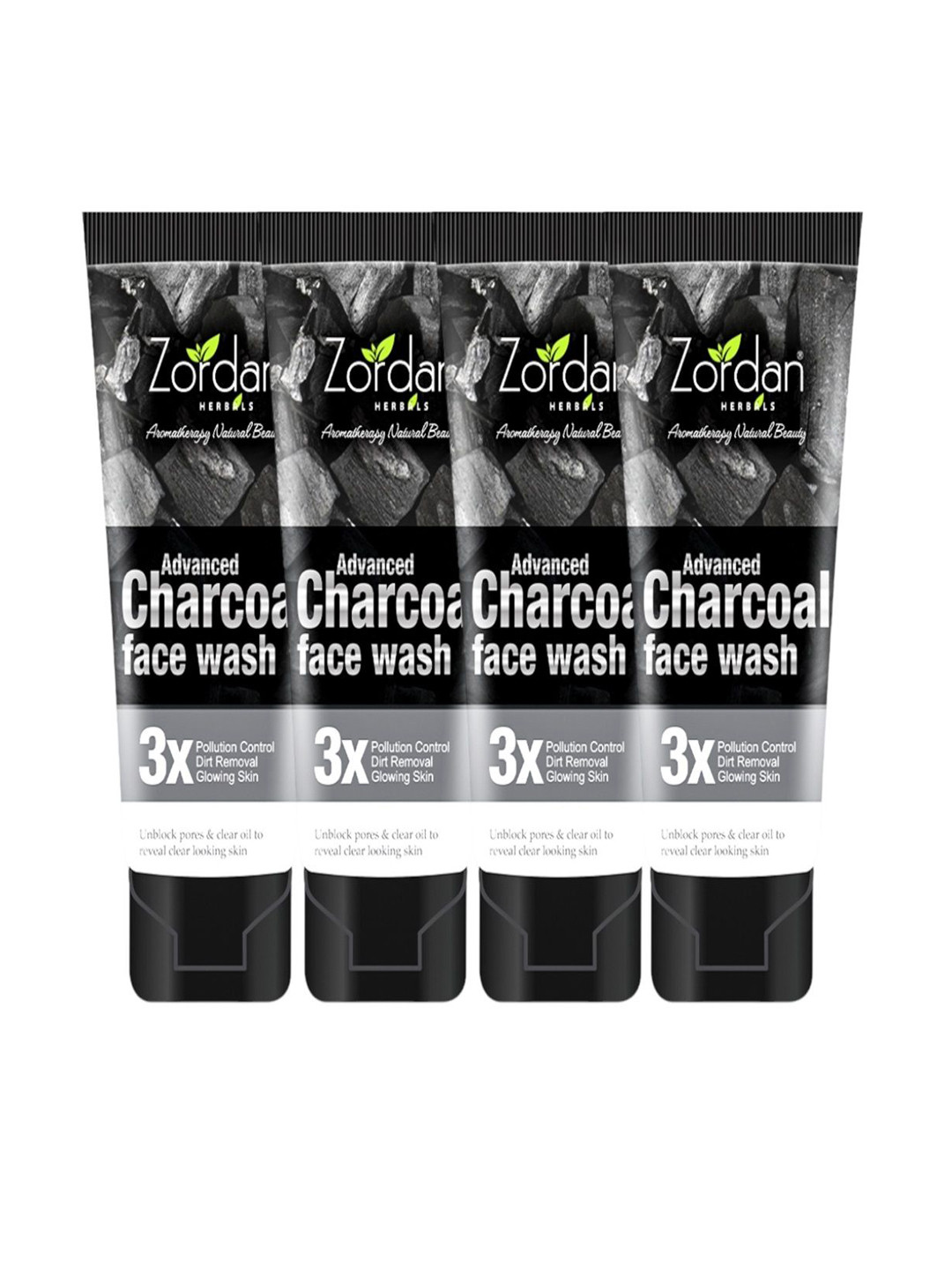 ZORDAN Set of 4 Advanced Charcoal Face Wash  - 60 ml Each