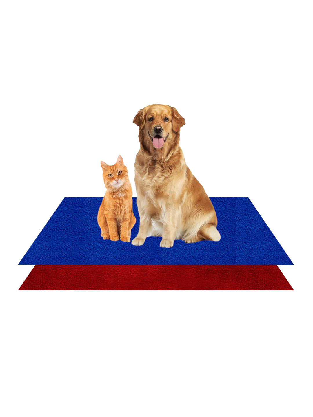 AMORITE Royal Blue and Maroon Waterproof Washable Pet mat For Dogs and Cats