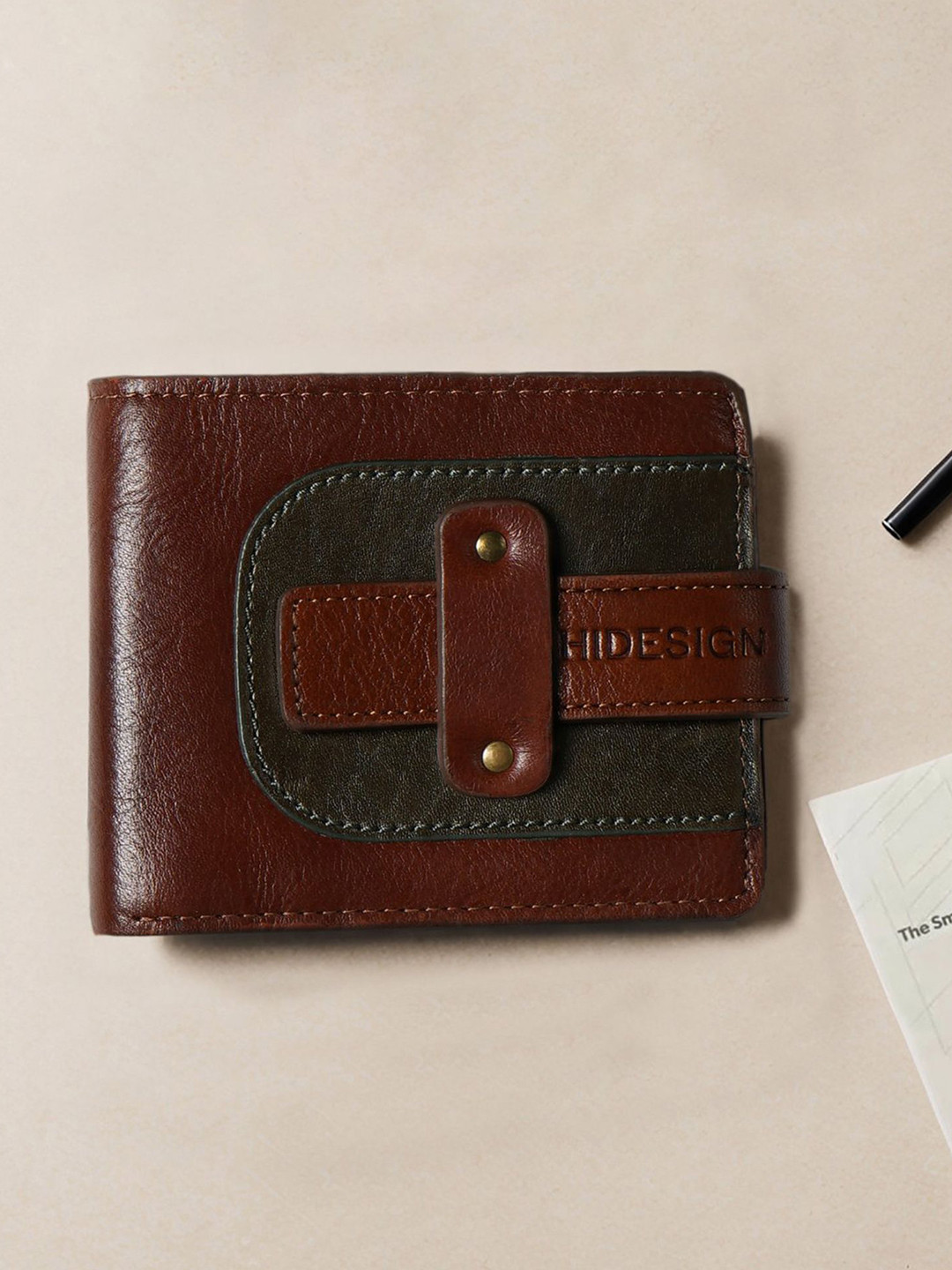 Hidesign Fort Worth W2 Tan Leather Bi-Fold Wallet
