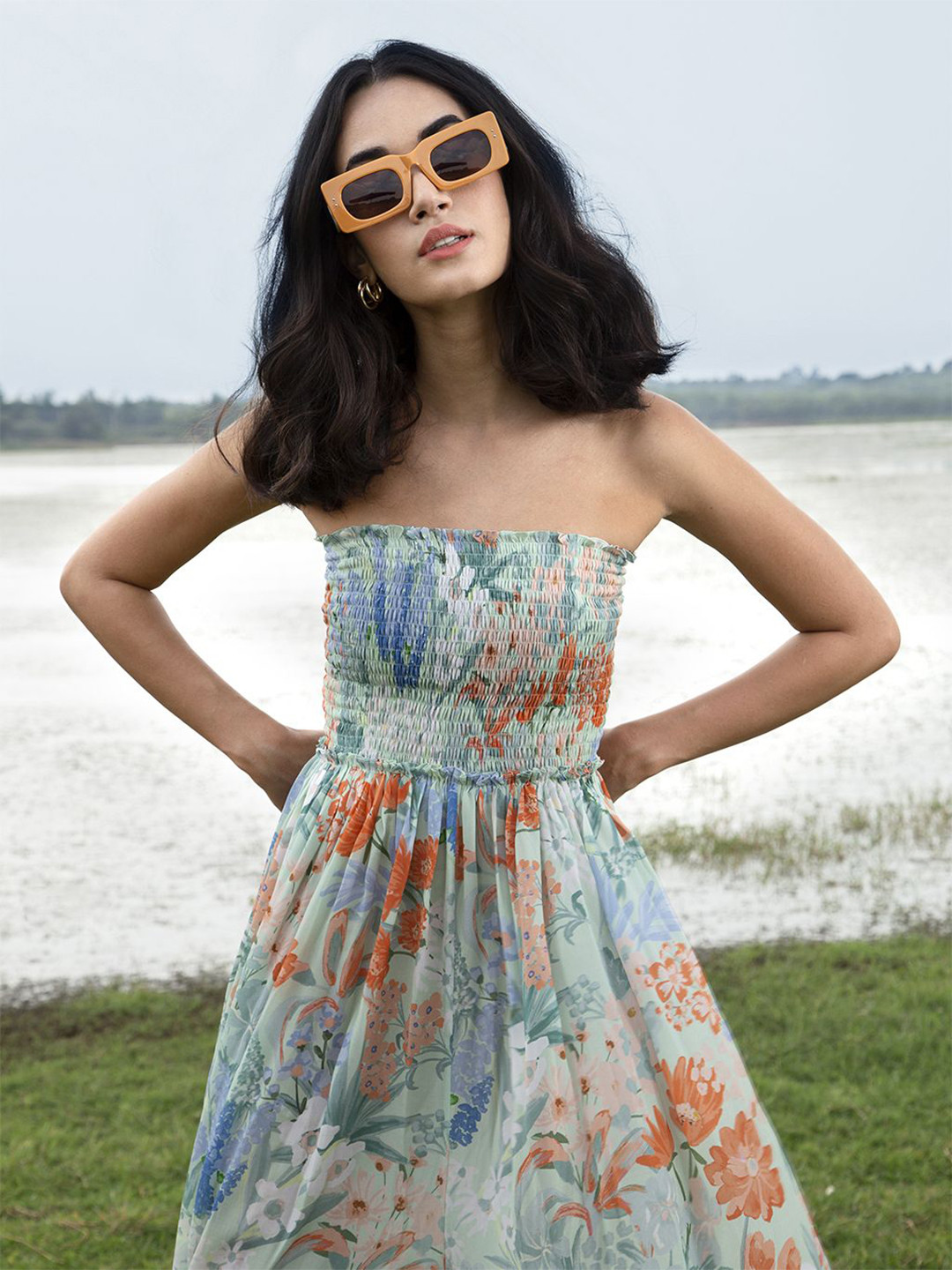 HOUSE OF SOI Women Strapless Printed Basic Jumpsuit