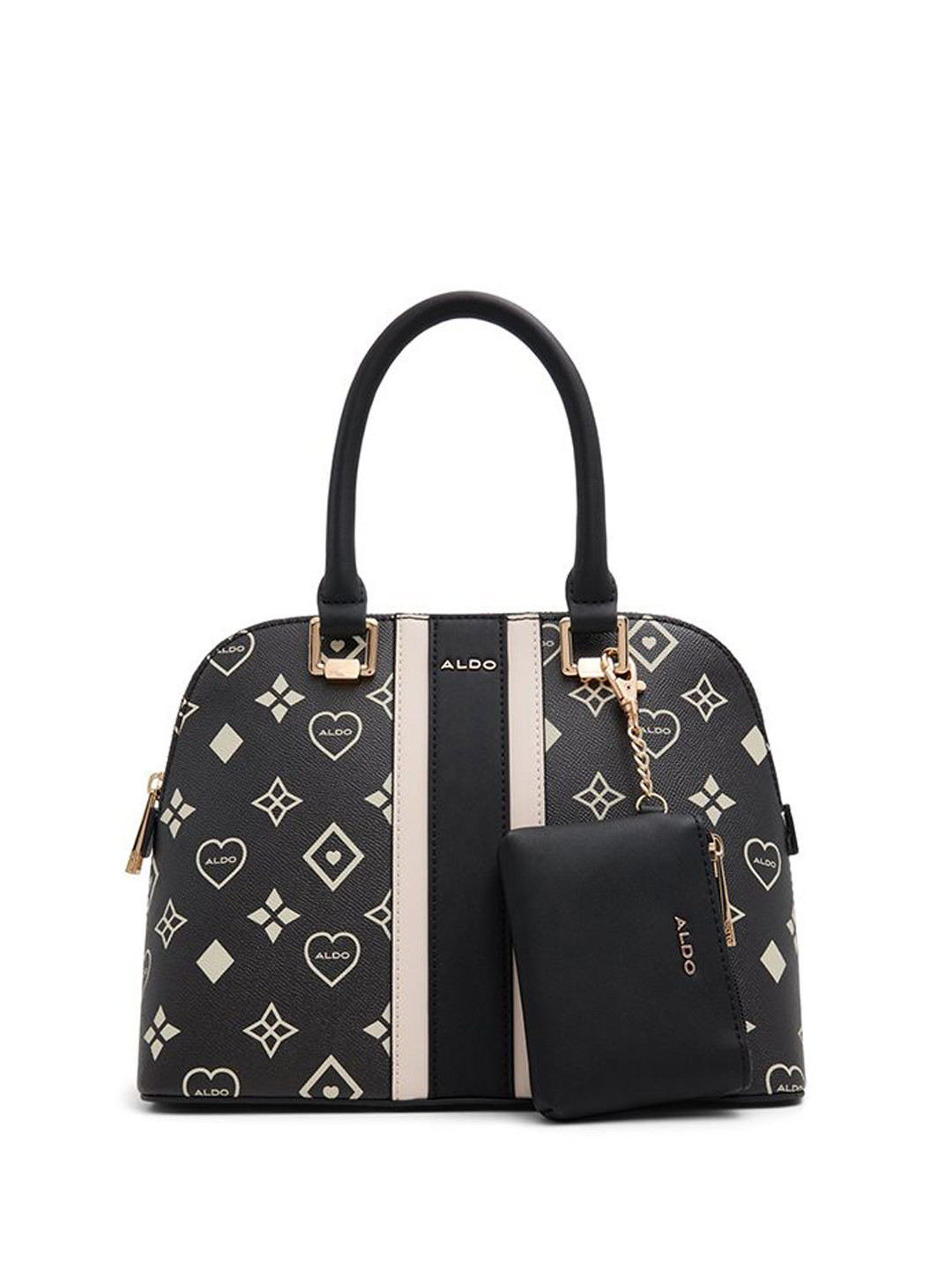 ALDO Floral Printed Shopper Tote Bag with Cut Work