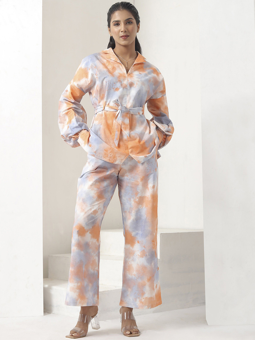 BOONS n PERKKS Colourblocked Pure Cotton Top With Trousers