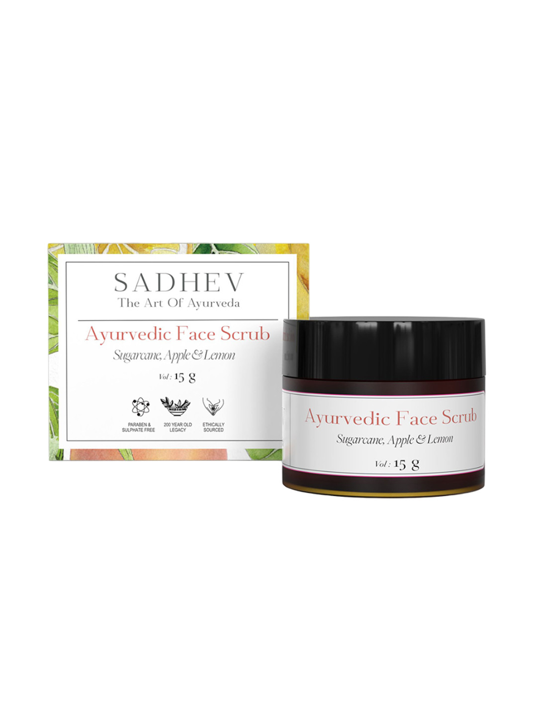 SADHEV The Art of Ayurveda Ayurvedic Face Scrub with Sugarcane, Apple & Lemon - 15g