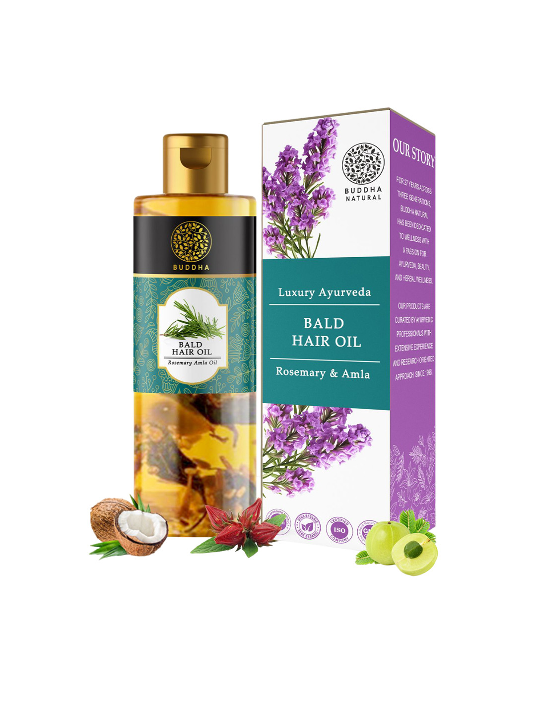 BUDDHA NATURAL Luxury Ayurveda Bald Hair Oil With Rosemary & Amla - 150ml