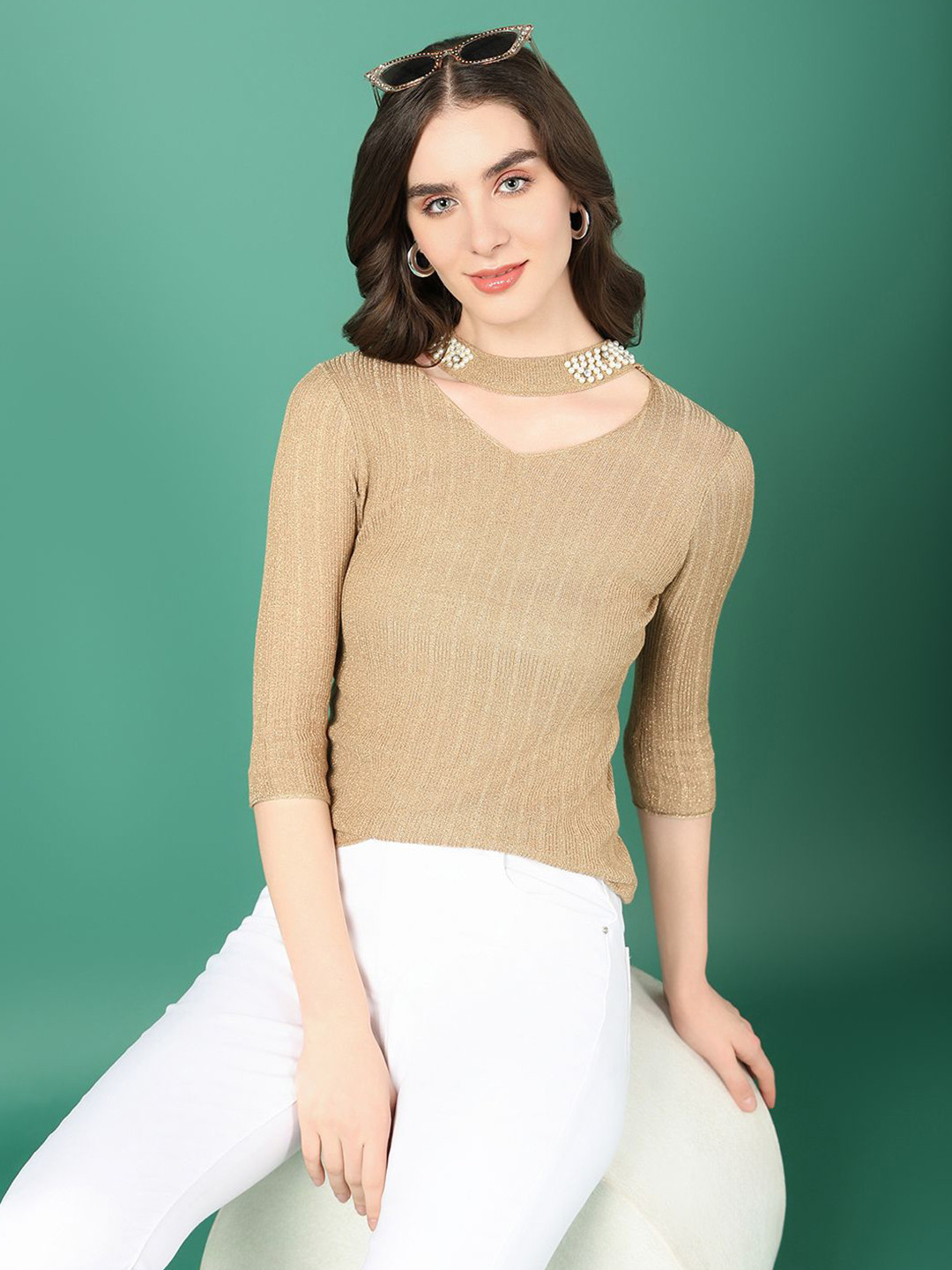 SHOWOFF Choker Neck Top