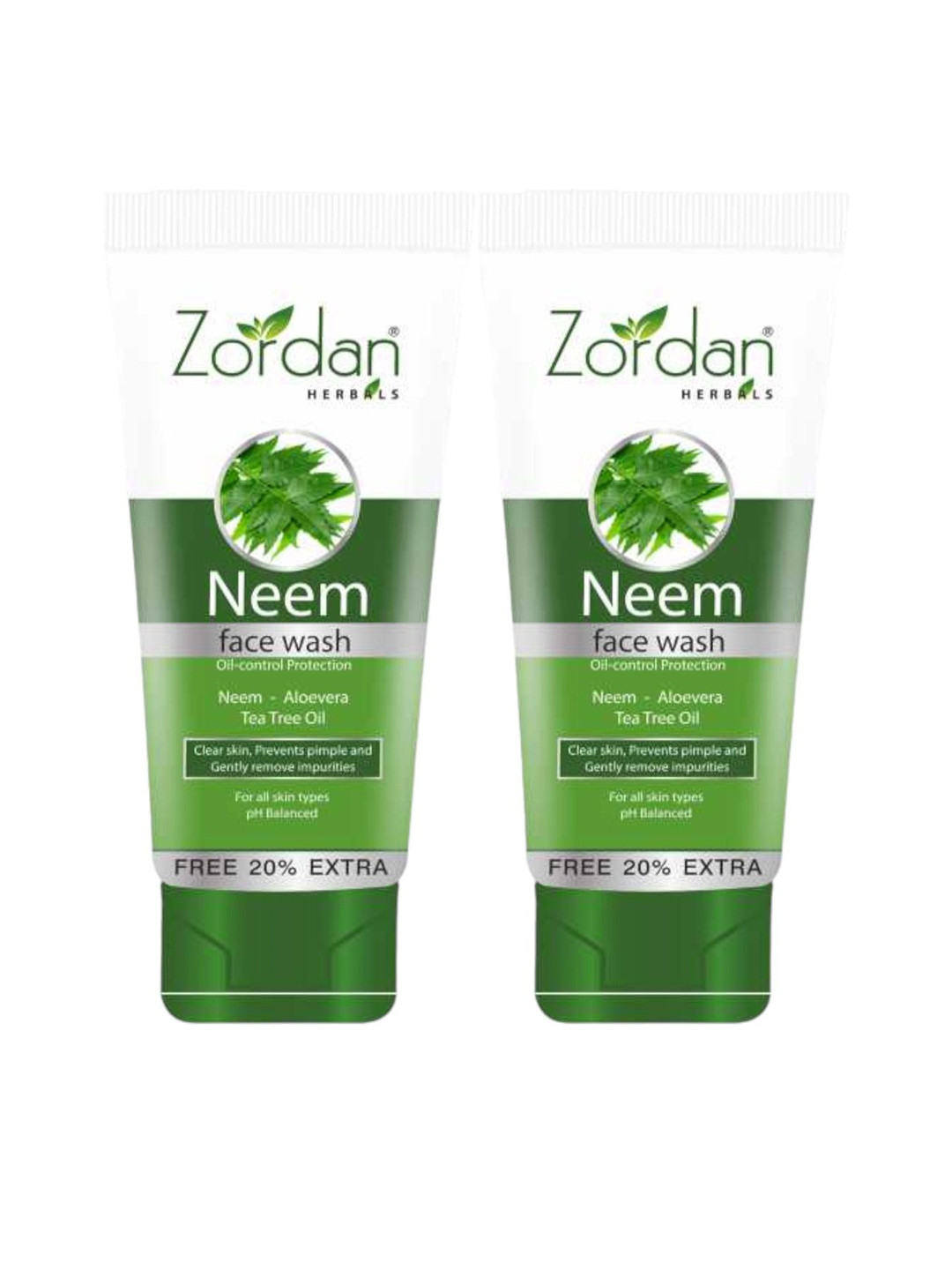 ZORDAN Set Of 2 Herbals Neem Face Wash For Oil Control Protection- 60 ml Each