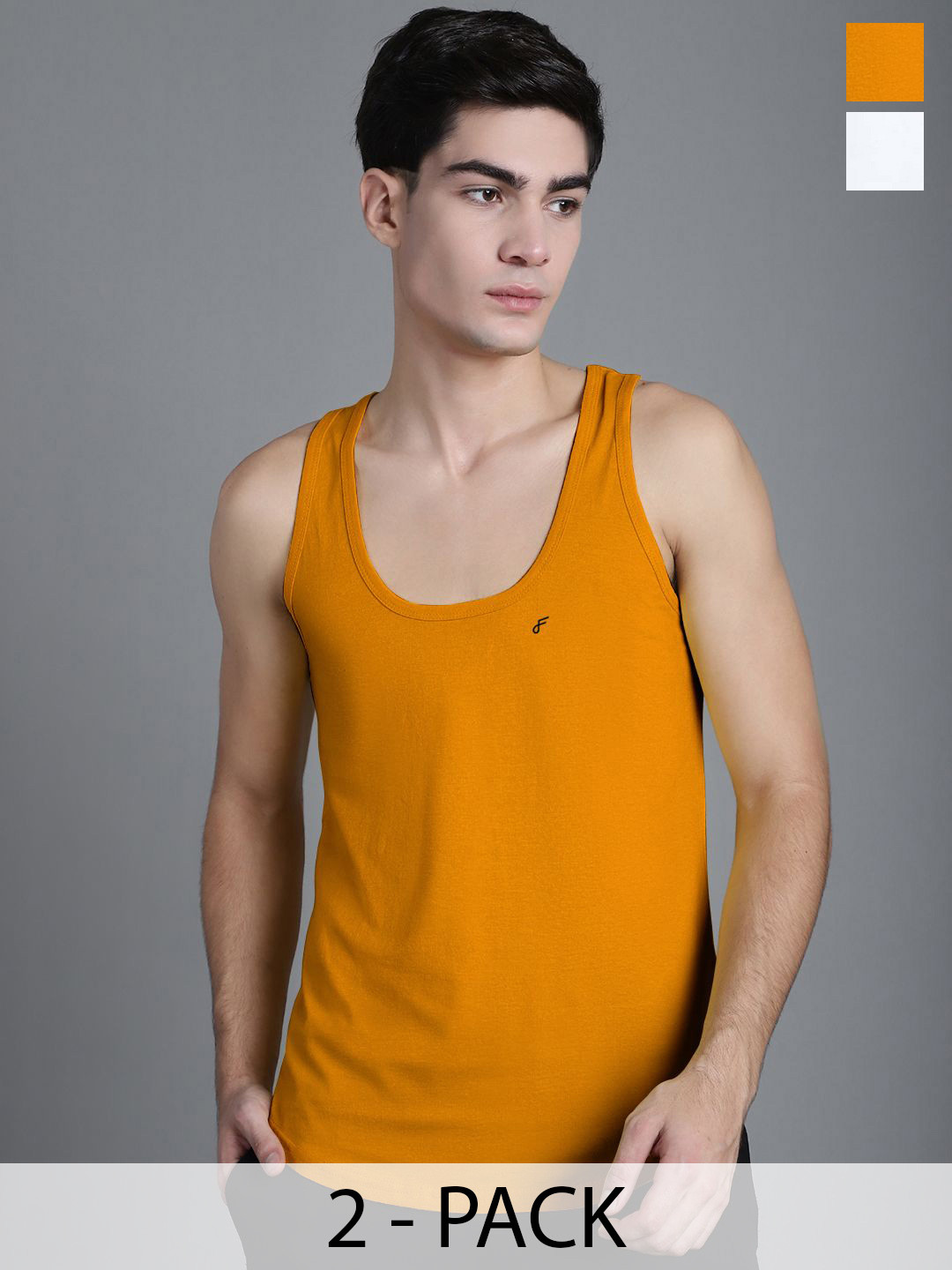 FBAR Men Pack Of 2 Cotton Anti-Bacterial Innerwear Vests FBC-02-26