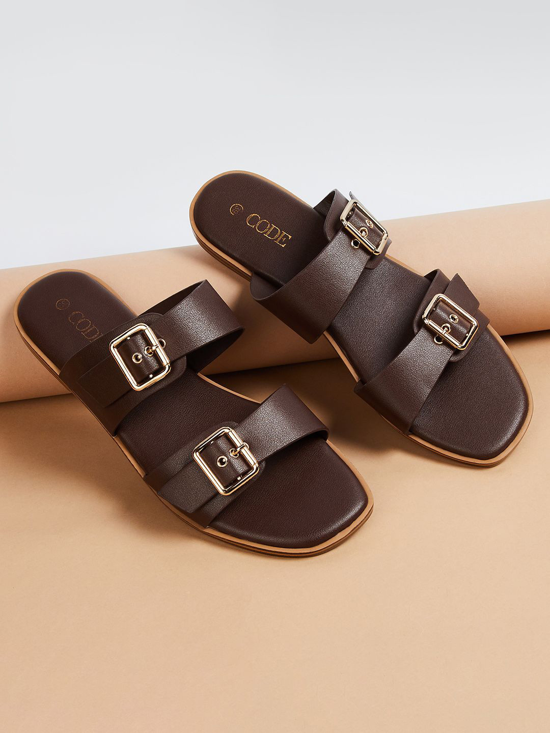 CODE by Lifestyle Women Open Toe Flats with Buckles