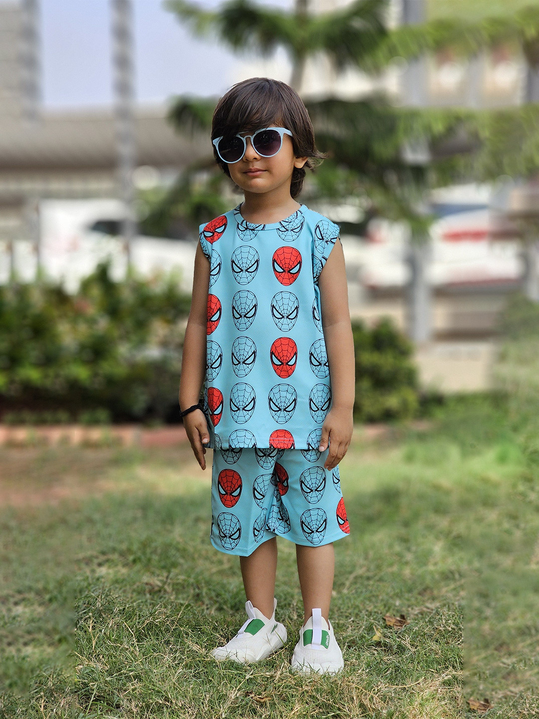 Emblica Unisex Kids Spider Man Printed T-shirt with Shorts