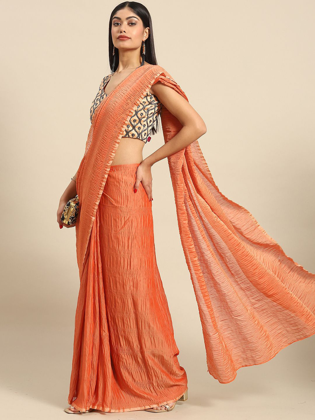 KALINI Solid Self Design Party Wear Saree