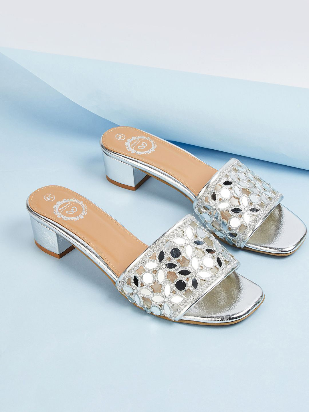 Melange by Lifestyle Women Embellished PU Party Platform Mules