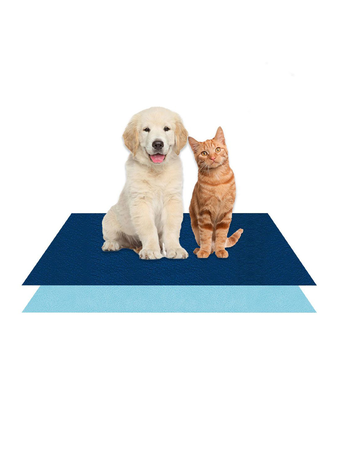 AMORITE Dark Sea Blue and Salmon Rose Waterproof Washable Pet mat For Dogs and Cats