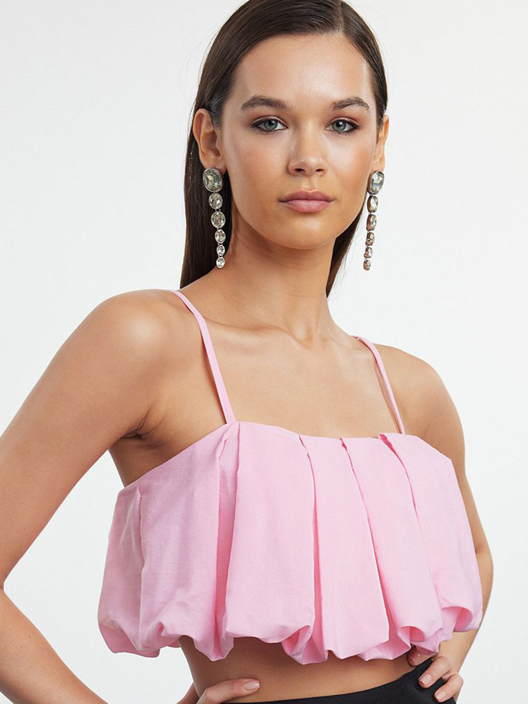 Trendyol Cotton Bardot Crop Top