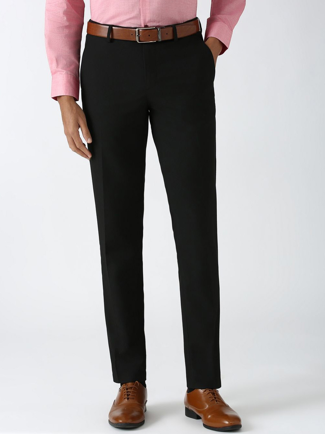 Peter England Men Slim Fit Formal Trousers