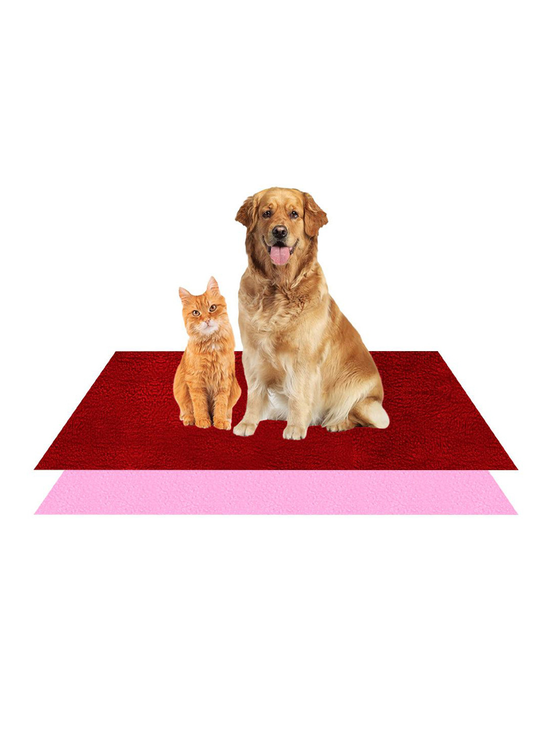 AMORITE Maroon and Pink Waterproof Washable Pet mat For Dogs and Cats