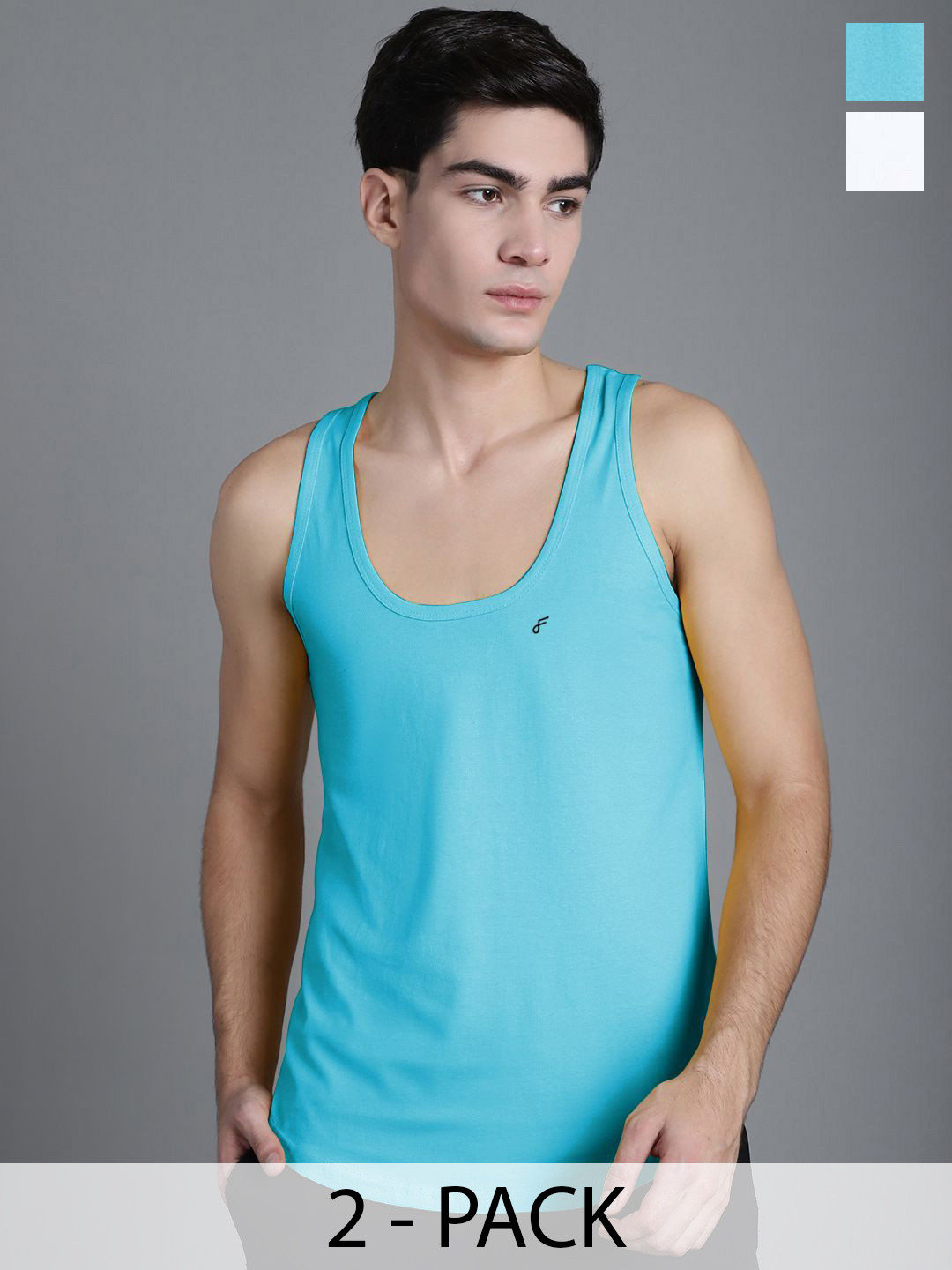 FBAR Pack Of 2 Cotton Anti-Bacterial Innerwear Vests FBC-02-20