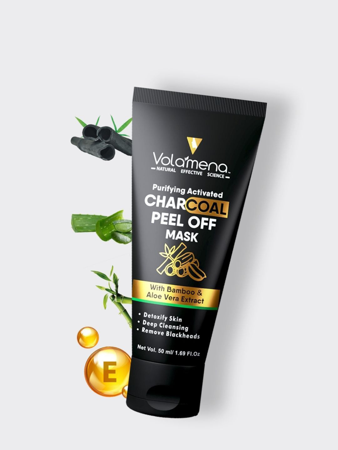 Volamena Activated Charcoal Peel Off Face Mask For De-toxify Skin & Exfoliate Pores-50ml