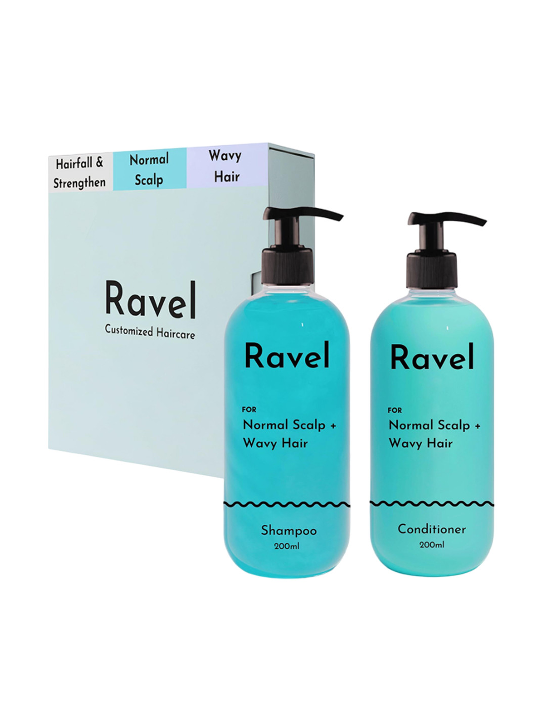 Ravel Set of Shampoo & Conditioner for Normal Scalp & Wavy Hair - 200ml Each