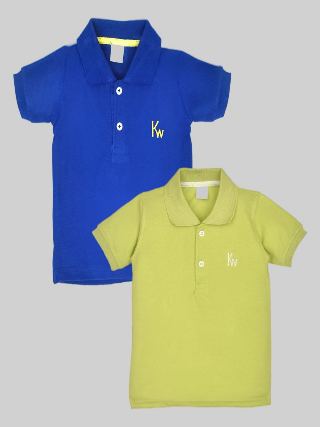 BAESD Pack Of 2 Boys Solid Polo Collar Cotton T-shirts
