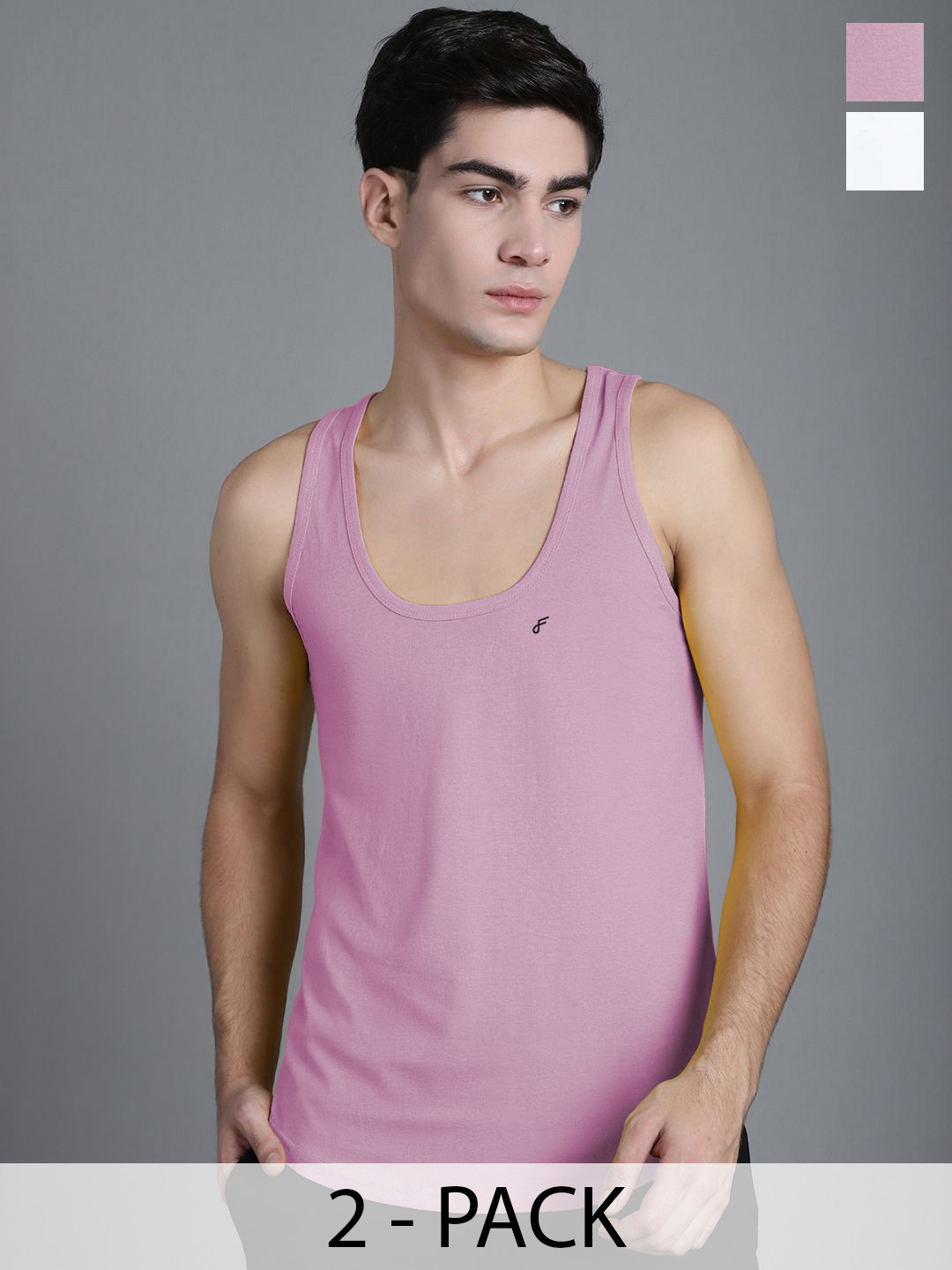 FBAR Pack Of 2 Cotton Anti-Bacterial Innerwear Vests FBC-02-16