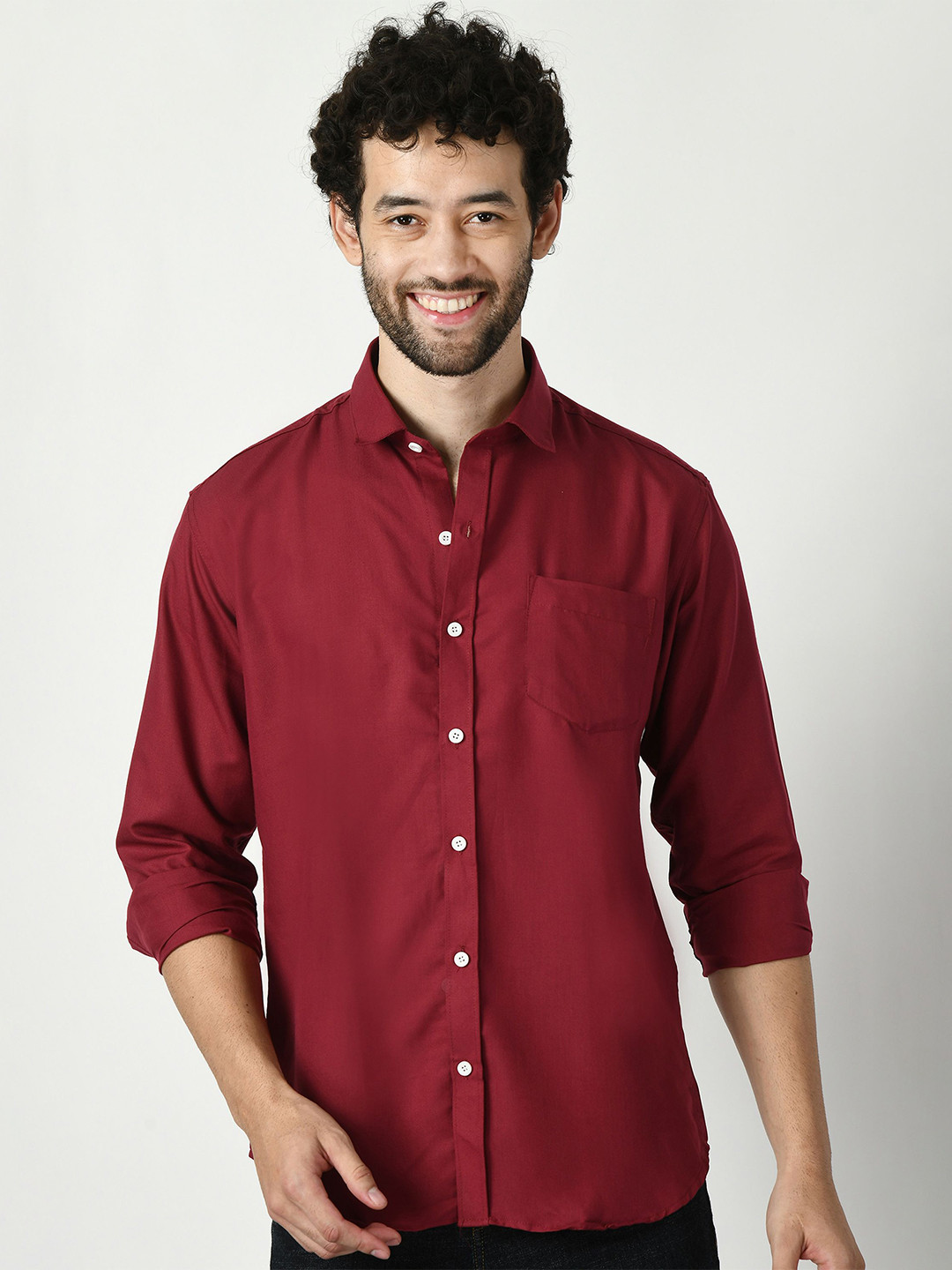 PEBCO Men Classic Slim Fit Opaque Casual Shirt