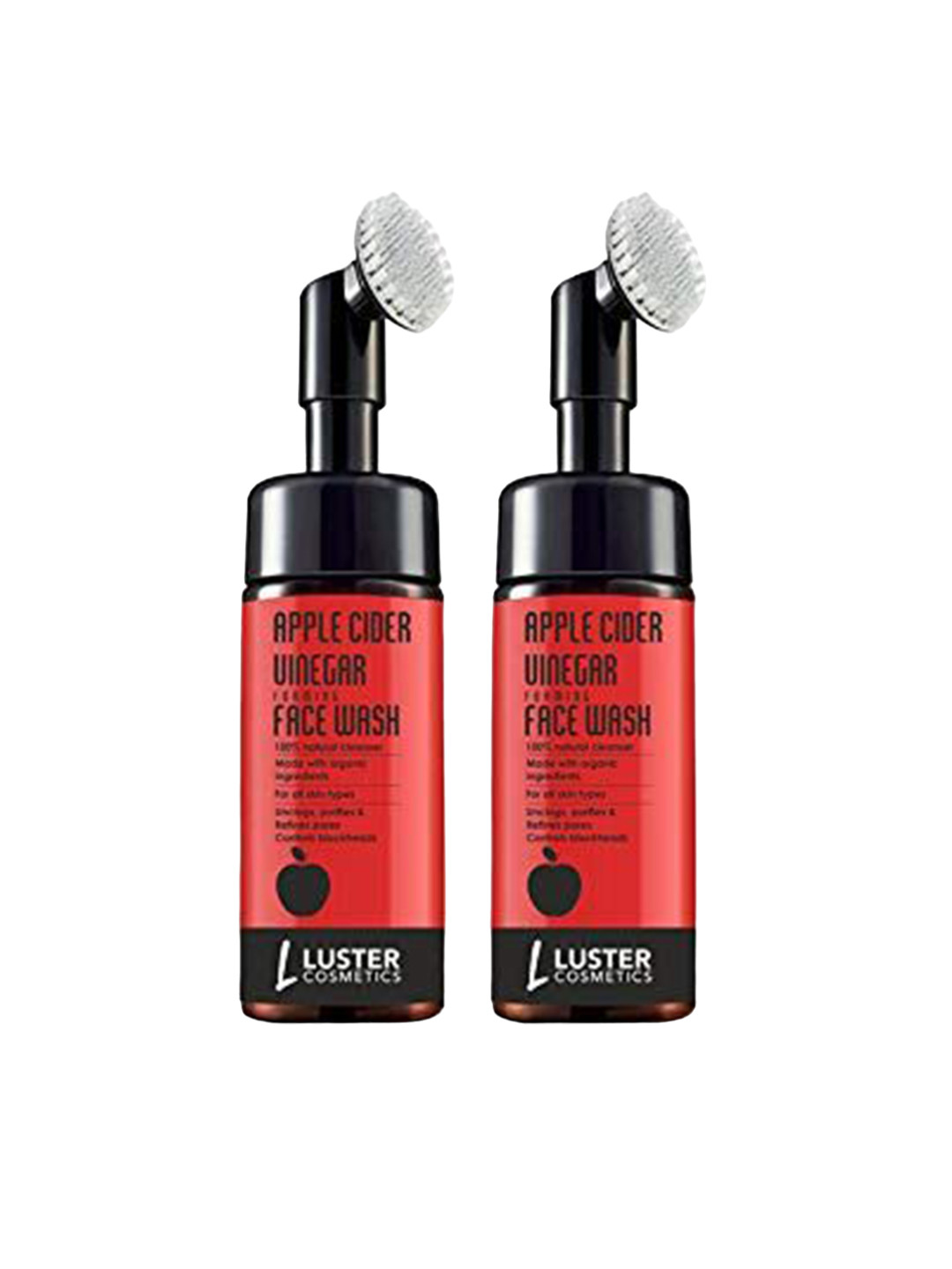 Luster Set Of 2 Apple Cider Vinegar Foaming Face Wash - 100ml Each