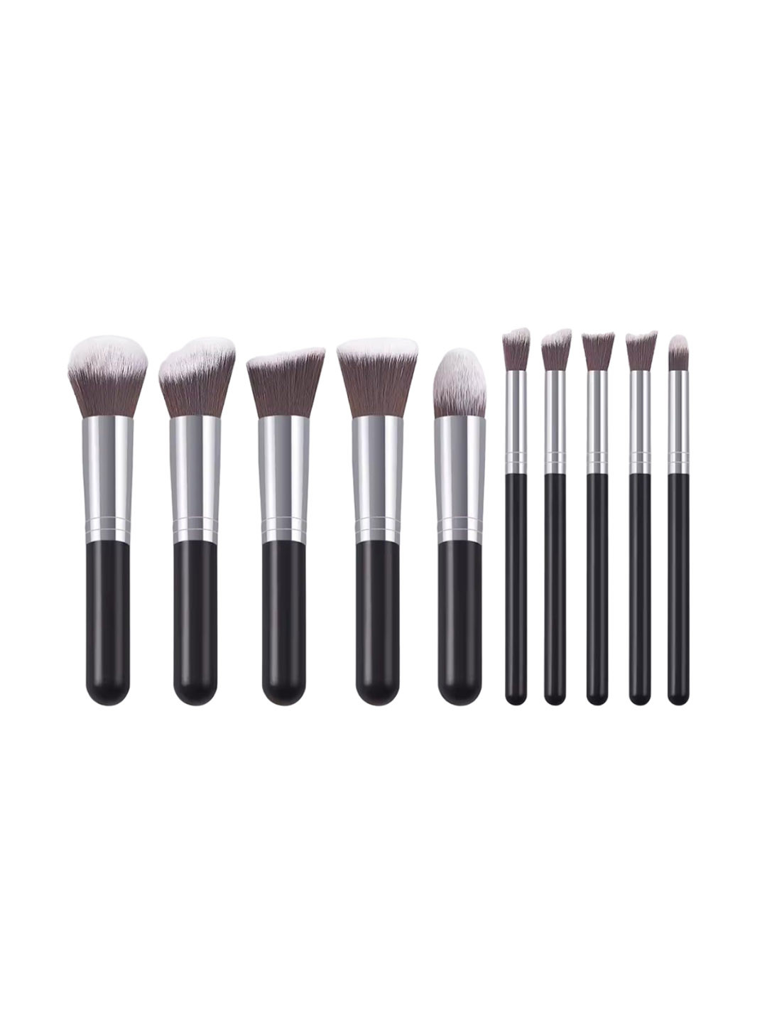 zemglam Set Of 10 Makeup Brushes With 2 Beauty Blender Puffs and 1 Foundation Brush