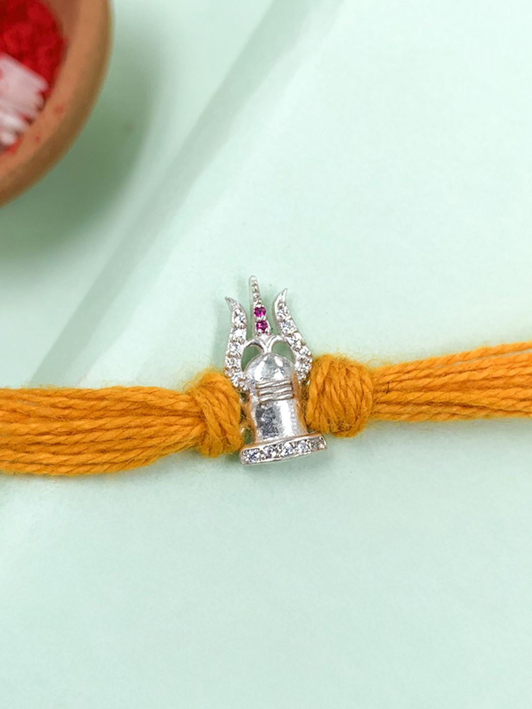 Unniyarcha Pure 92.5 Silver Shivling Trishul Thread Rakhi