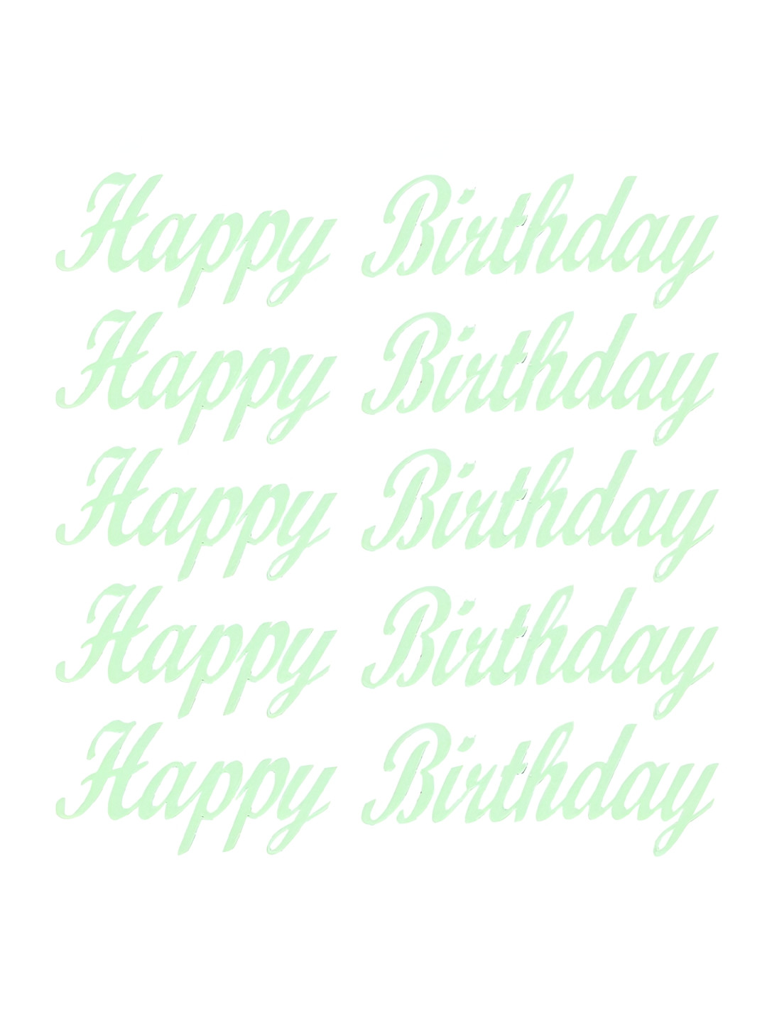 Comet Busters Fluorescent Green 5 Pieces Happy Birthday Self-Adhesive Stickers