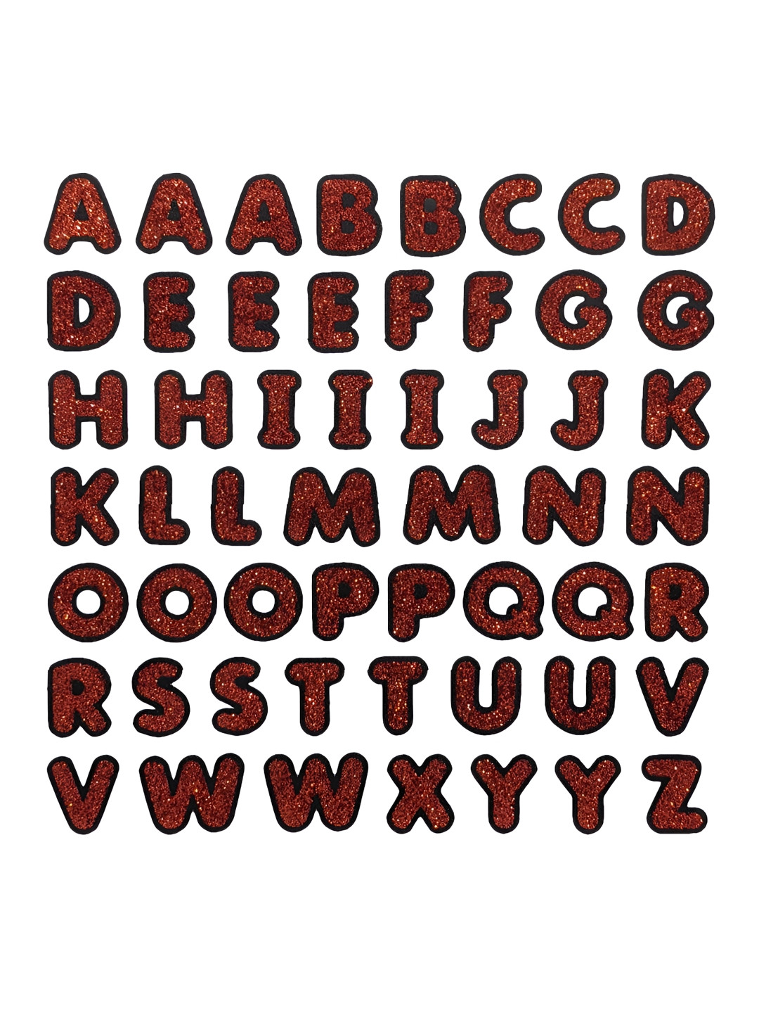 Comet Busters Orange Self-Adhesive Uppercase Glitter Alphabet Stickers