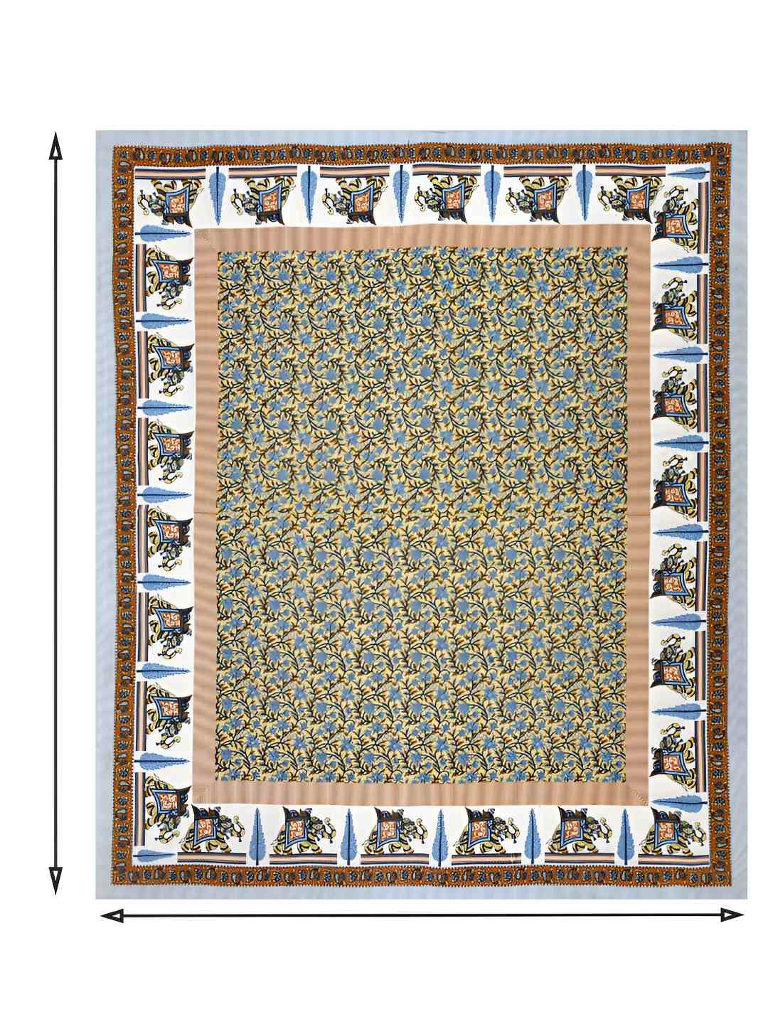 BED-SHEET.COM Leafy Flair Brown Floral Cotton 144 TC King Superfine Bedsheet with 2 Pillow Covers-106 x 89 inches