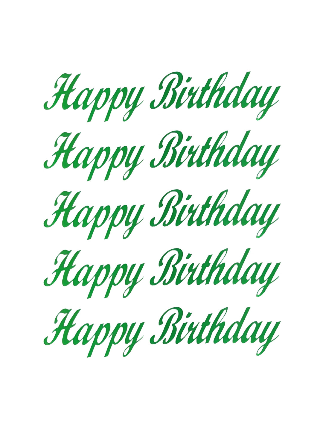 Comet Busters Green 5 Pieces Happy Birthday Printed Craft Accessories Stickers