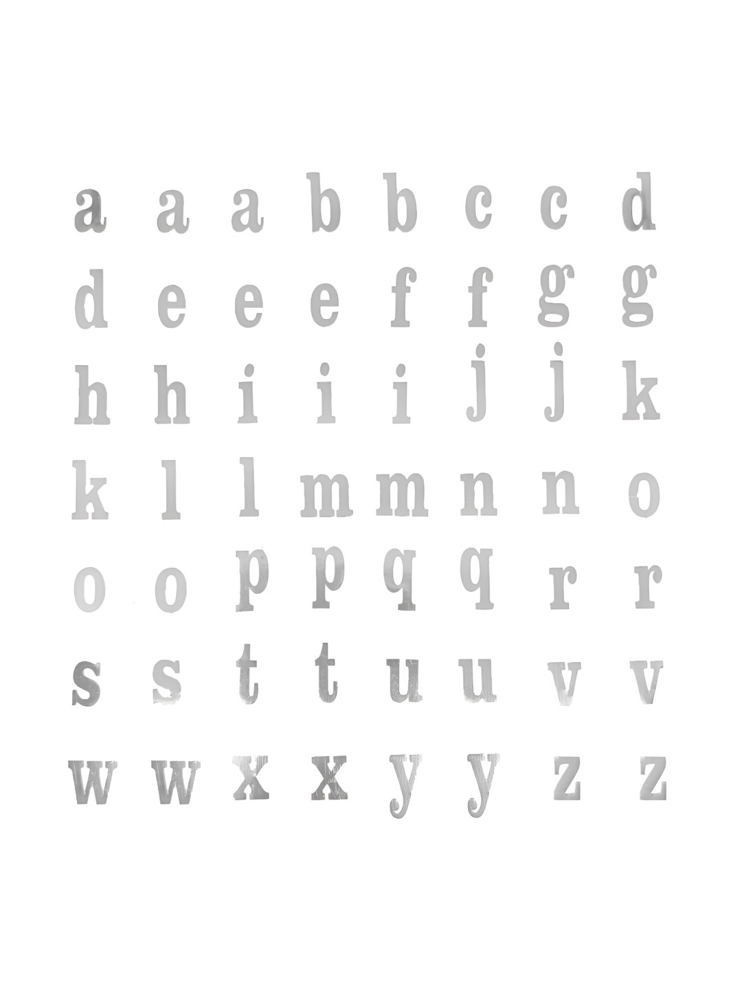 Comet Busters Silver Toned Self Adhesive Alphabets 3D Stickers