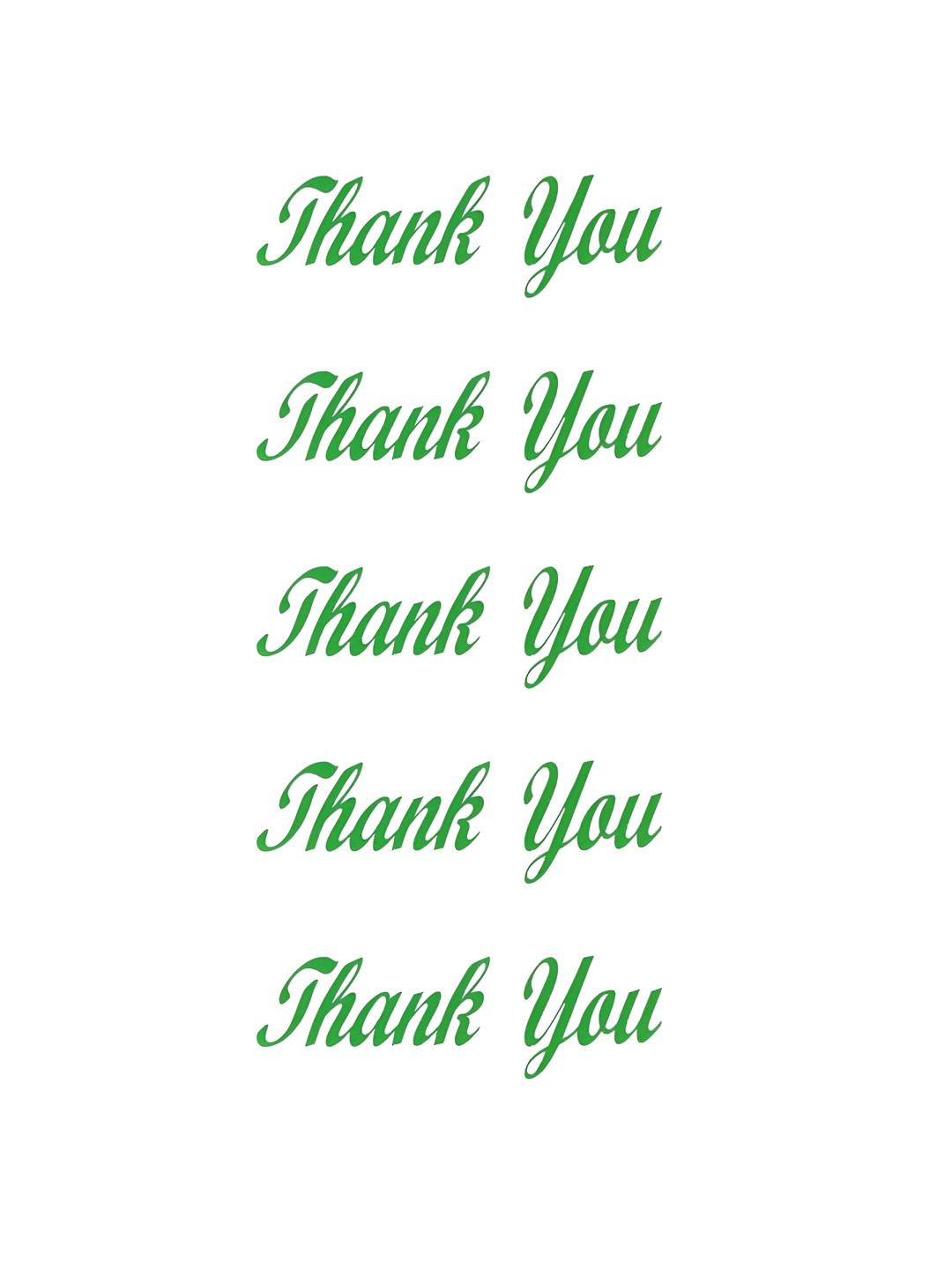 Comet Busters Green 5 Pieces Thank you Self-Adhesive Stickers