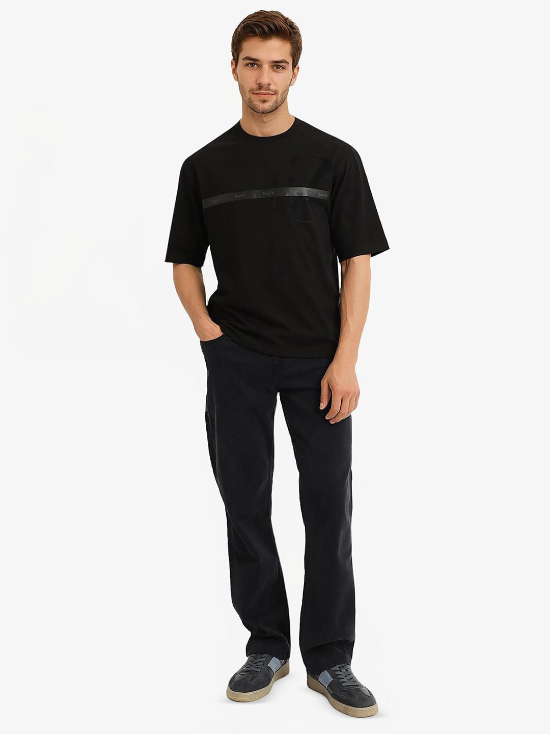 RARE RABBIT Men Camouflage Pockets T-shirt