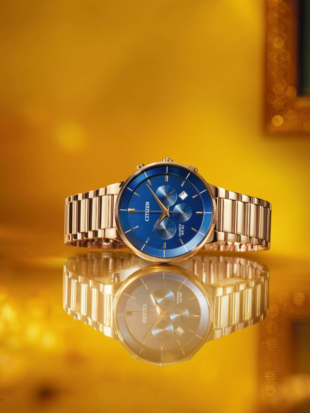 Citizen Men Dial & Stainless Steel Bracelet Style Straps Analogue Chronograph Watch AN8223-54L