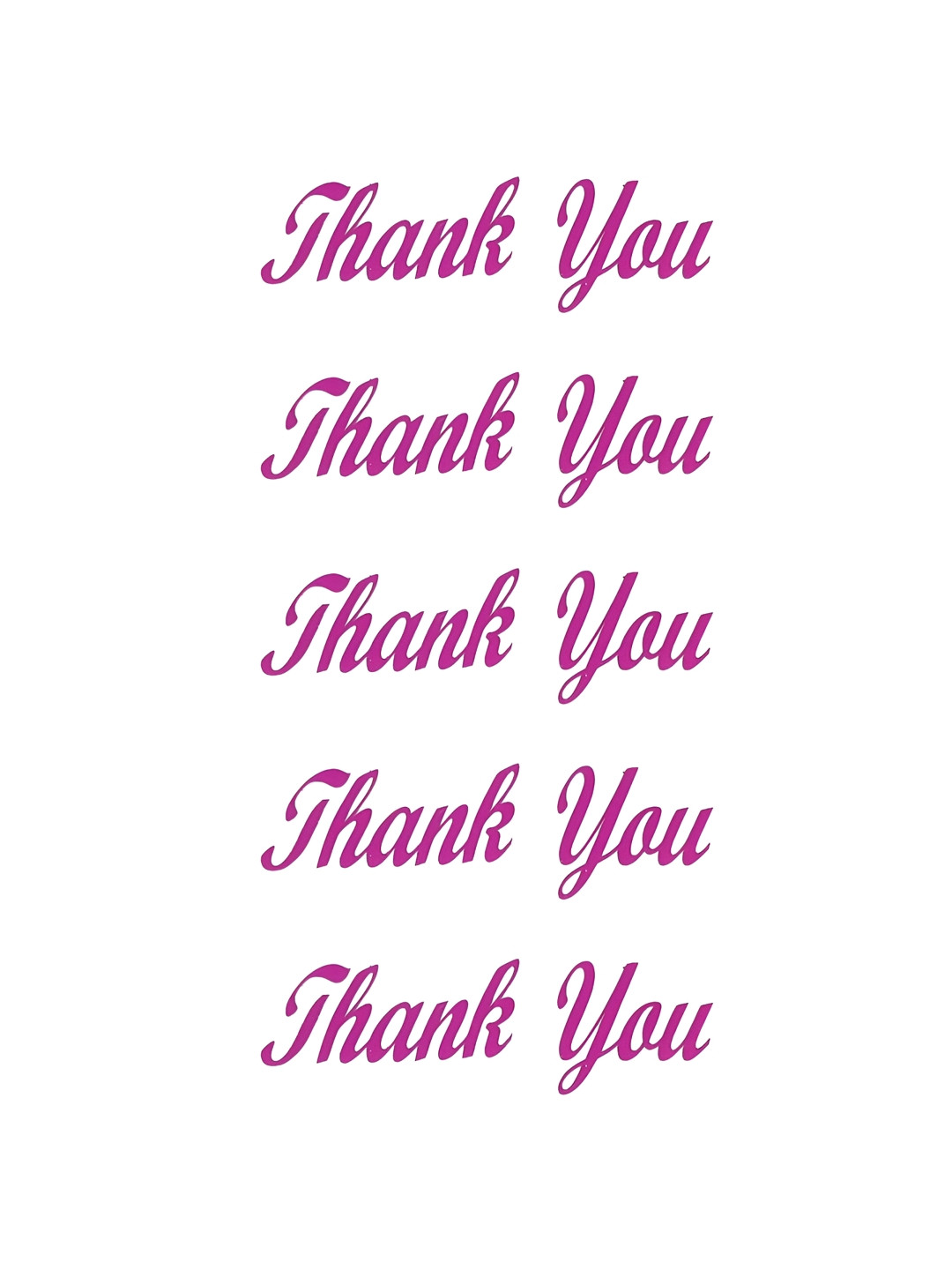 Comet Busters Pink 5 Pieces Thank You Self-Adhesive Stickers