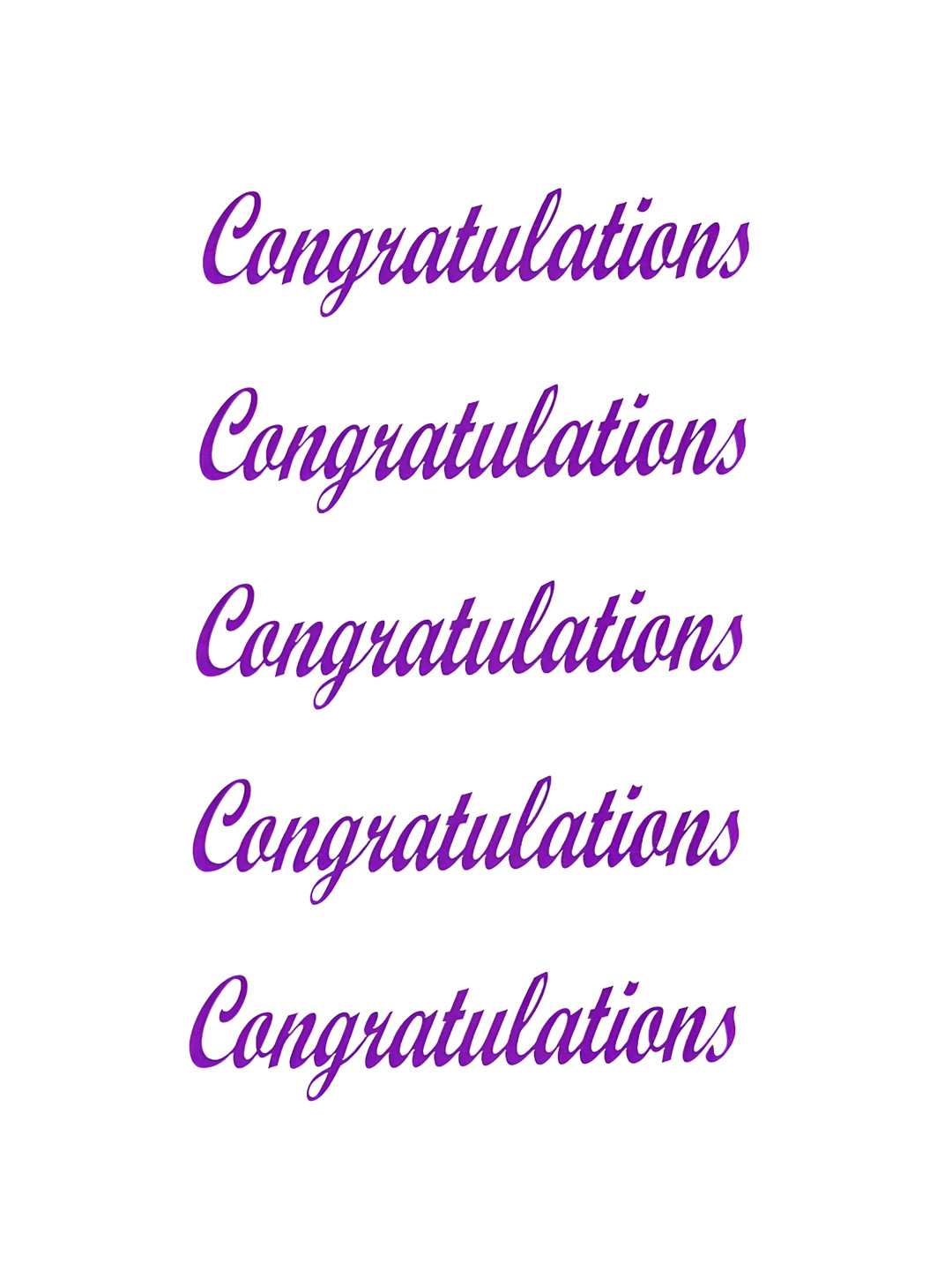 Comet Busters Purple 5 Pieces Congratulations Self-Adhesive Craft Accessories